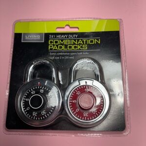 Heavy Duty Black and Red Combination Padlocks.
Set of two locks